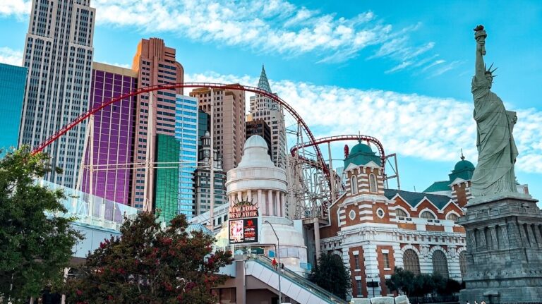 Exterior of New York New York hotel on Las Vegas Strip