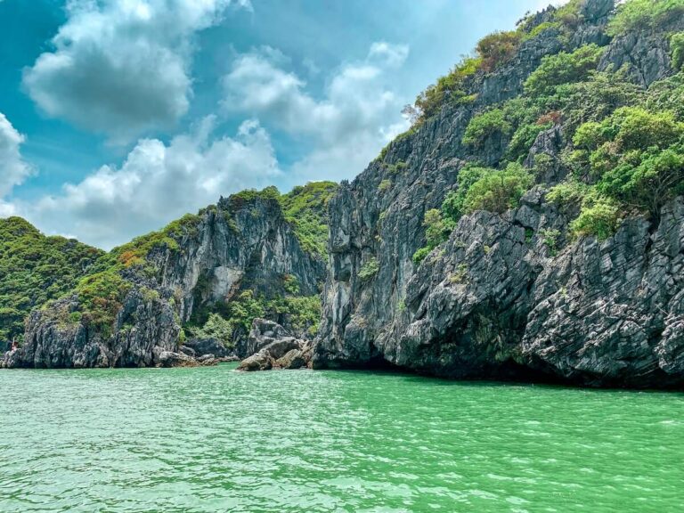 Halong Bay, Vietnam limestone cliffs