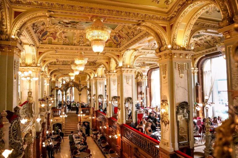 New York Cafe in Budapest. Rated the most beautiful cafe in the world.