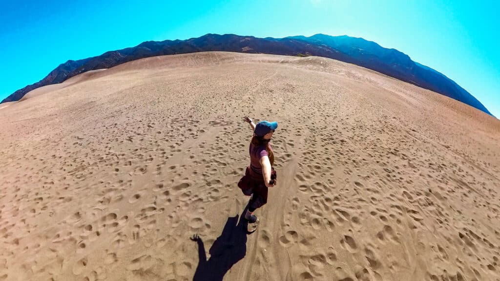 The Bucket List Mermaid wide angle view on the Great Sand Dunes