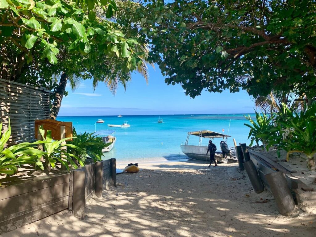 Beach resort view in Fiji