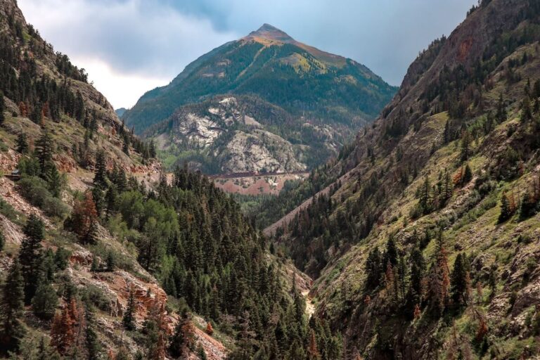 Mountain view of Mt. Abrams on the Million Dollar Highway on an Ouray bucket list