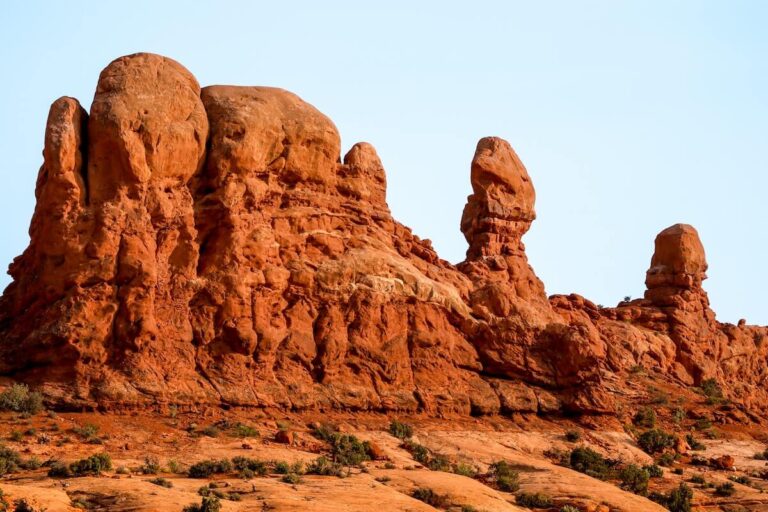 Various rock formations in Arches National Park Utah