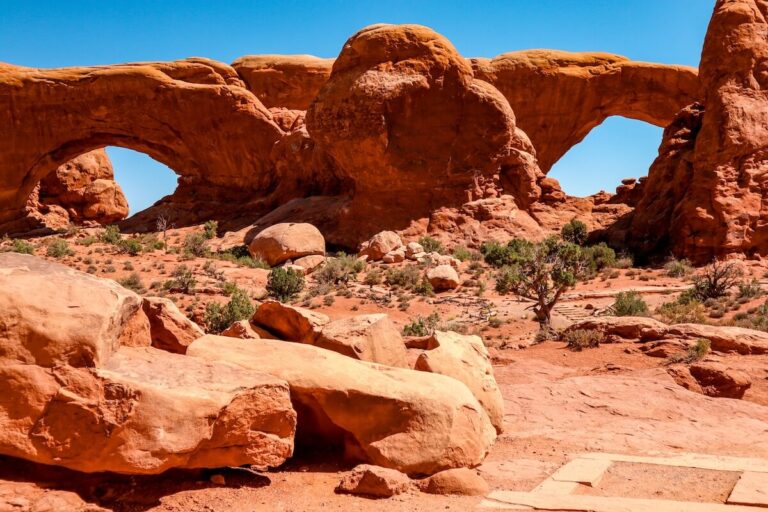 The north and south windows of Arches National Park